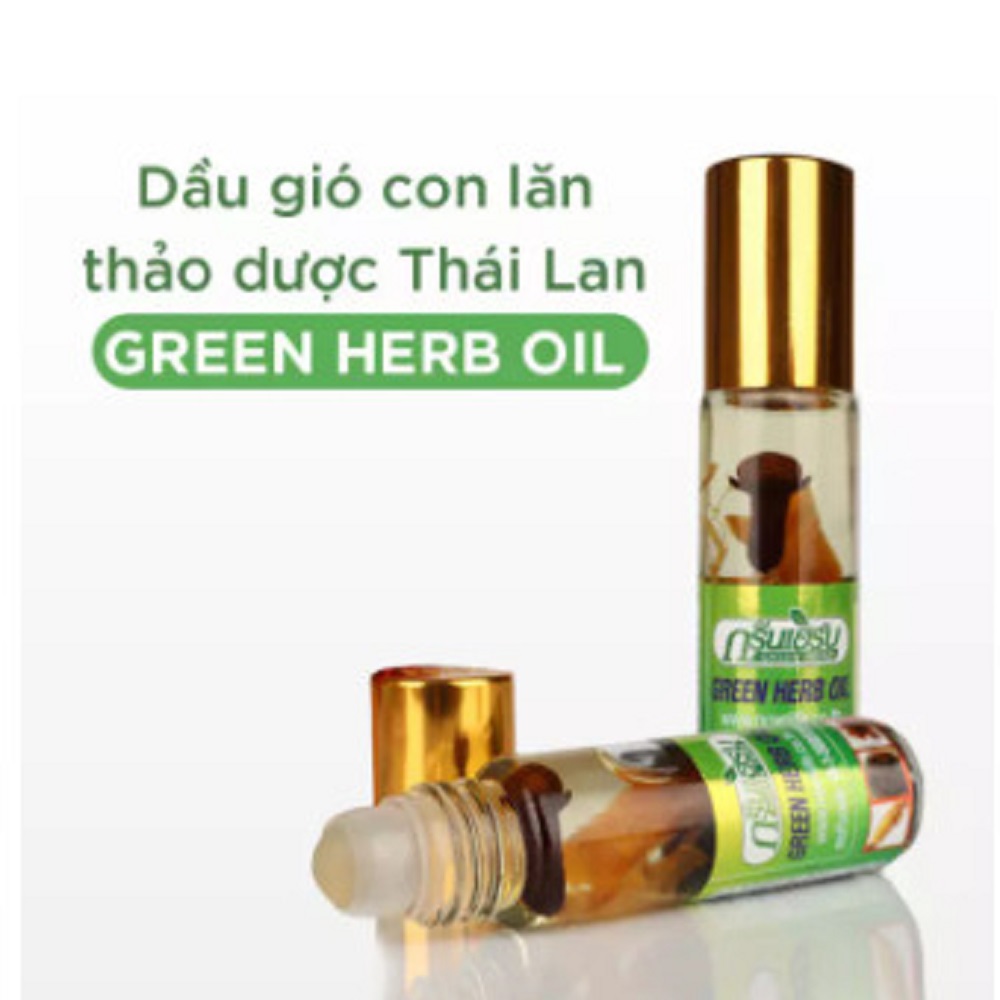 (8ml) Dầu Gió Con Lăn Thảo Dược Sâm Thái Lan Green Herb Oil