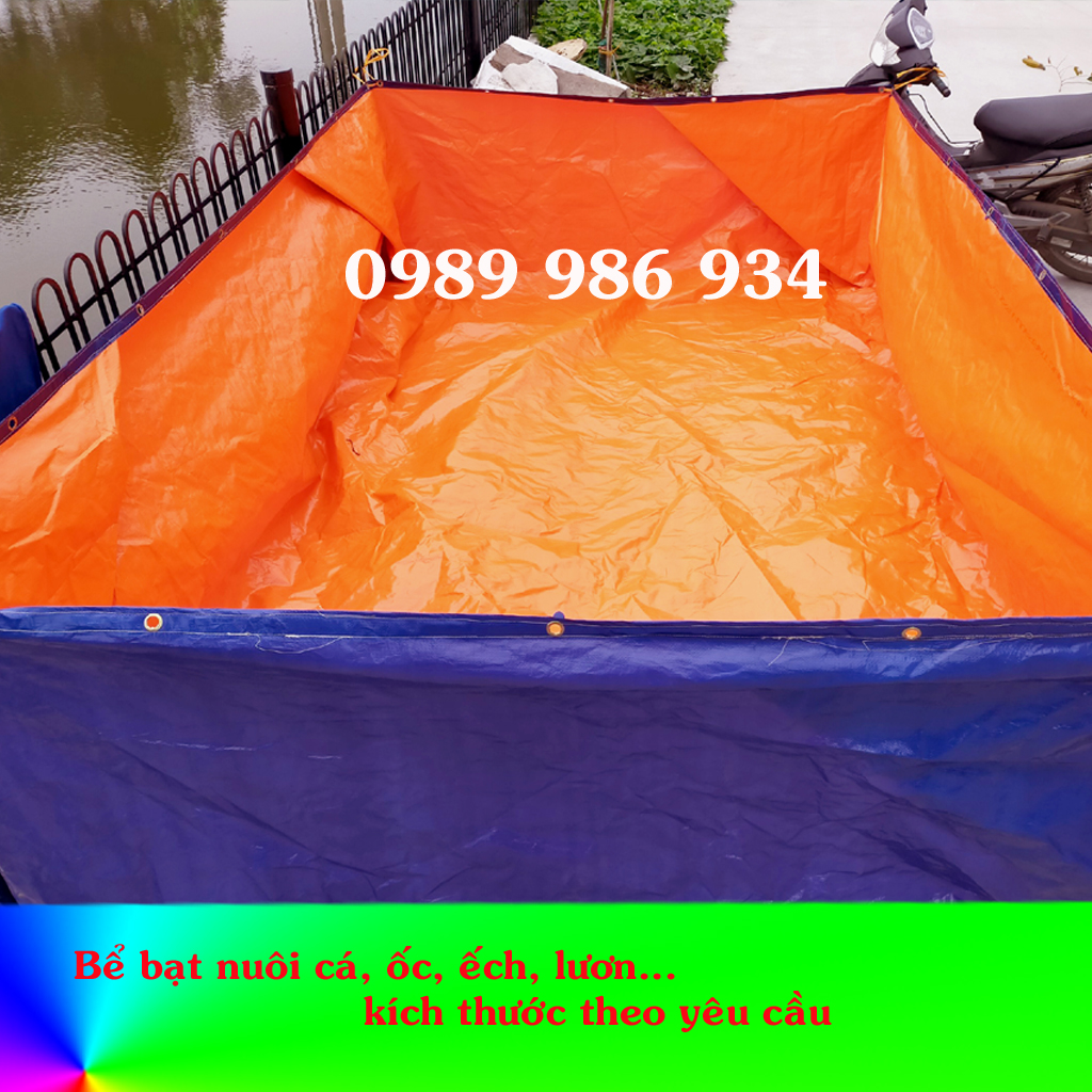 Bể bạt nuôi lươn ốc ếch cá kích thước 4m x 2m x 1m