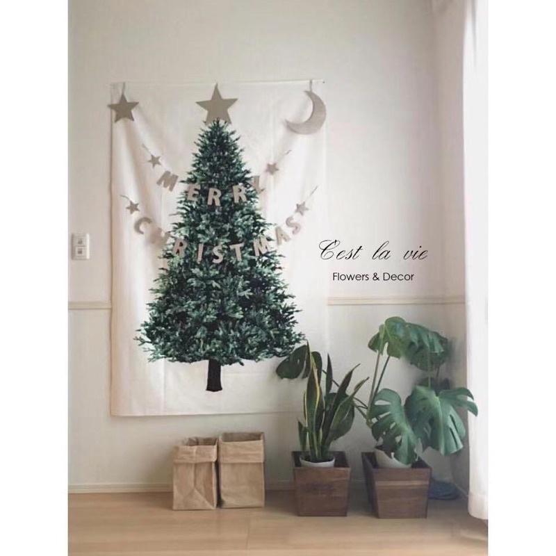 Tranh vải treo tường hình cây thông -may.decor-