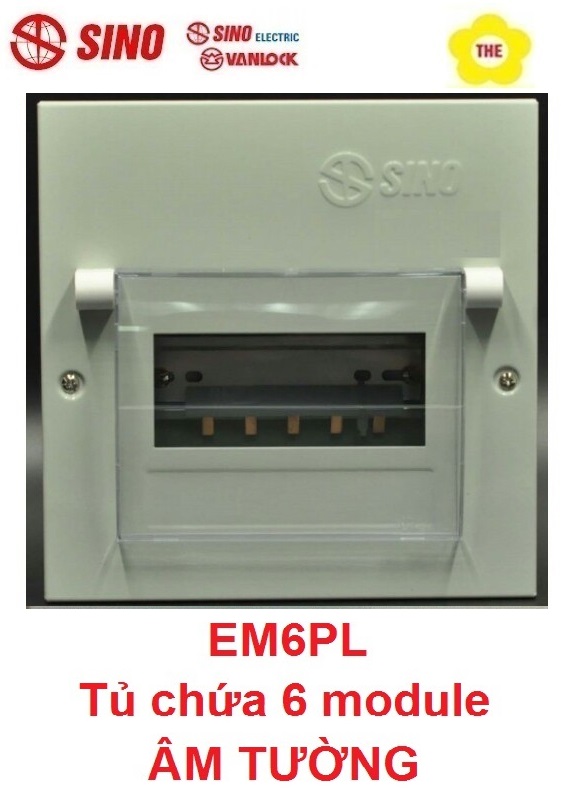 Tủ điện SINO - Chứa 6 đường ( 6 MODULE / 6 CỰC ) / TỦ ĐIỆN ÂM TƯỜNG KIM LOẠI EM6PL - TỦ ĐIỆN GẮN NỔI EM6PS - TỦ ĐIỆN NHỰA V4FC5/8SA