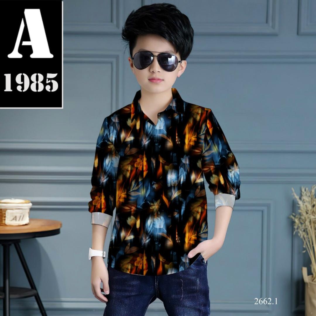 ÁO SƠ MI BÉ TRAI TAY DÀI, IN HÌNH ĐỘC ĐÁO CỰC DỄ THƯƠNG, VẢI LỤA MỀM MÁT, IN 3D KHÔNG PHAI MÀU, SẮC NÉT, TỪ 15-42KG