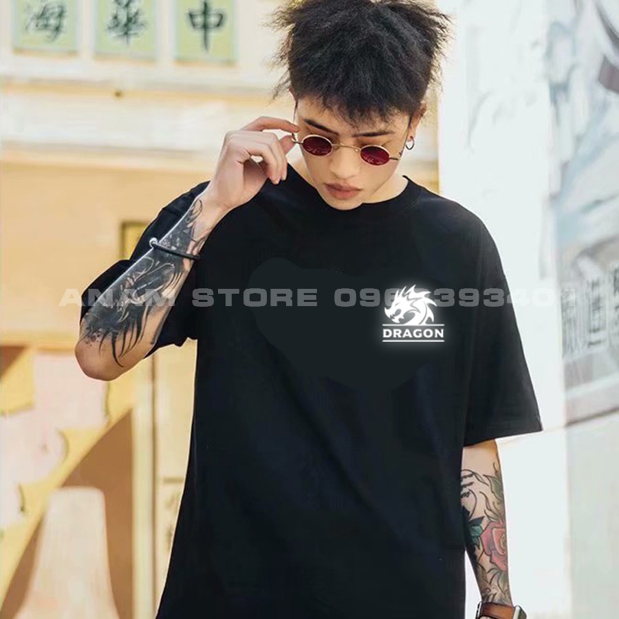 [HCM]ÁO THUN PHẢN QUANG TAY LỠ NAM NỮ RỒNG BẠC