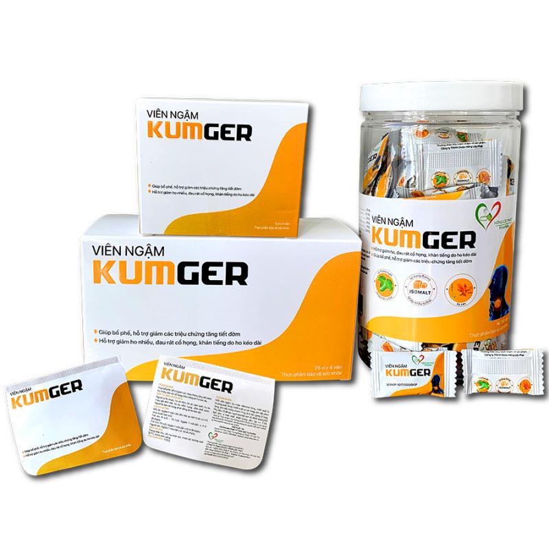 Kẹo Ngậm Ho Kumger  hỗ trợ bổ phế, giảm ho, giảm đau họng (Hộp Lớn 100 Viên/Hộp)