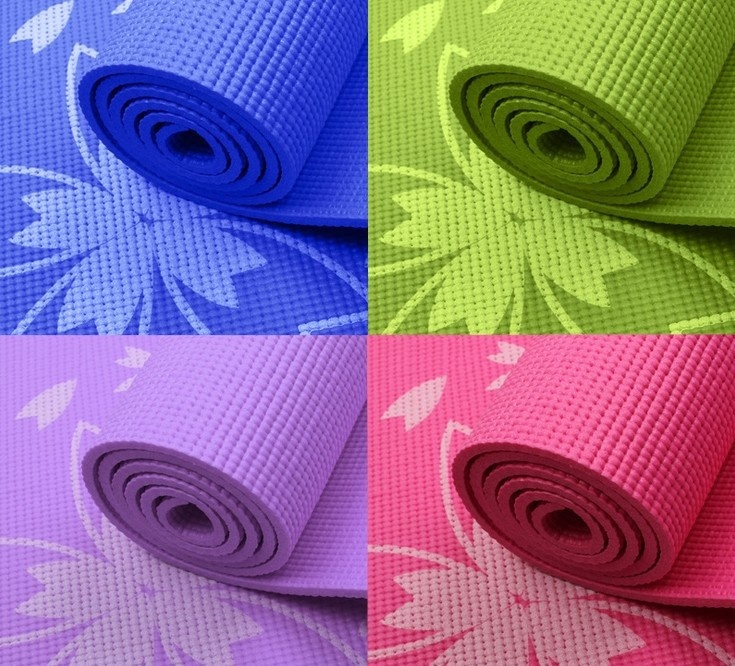 Thảm tập yoga hoa văn (tặng kèm túi đựng)