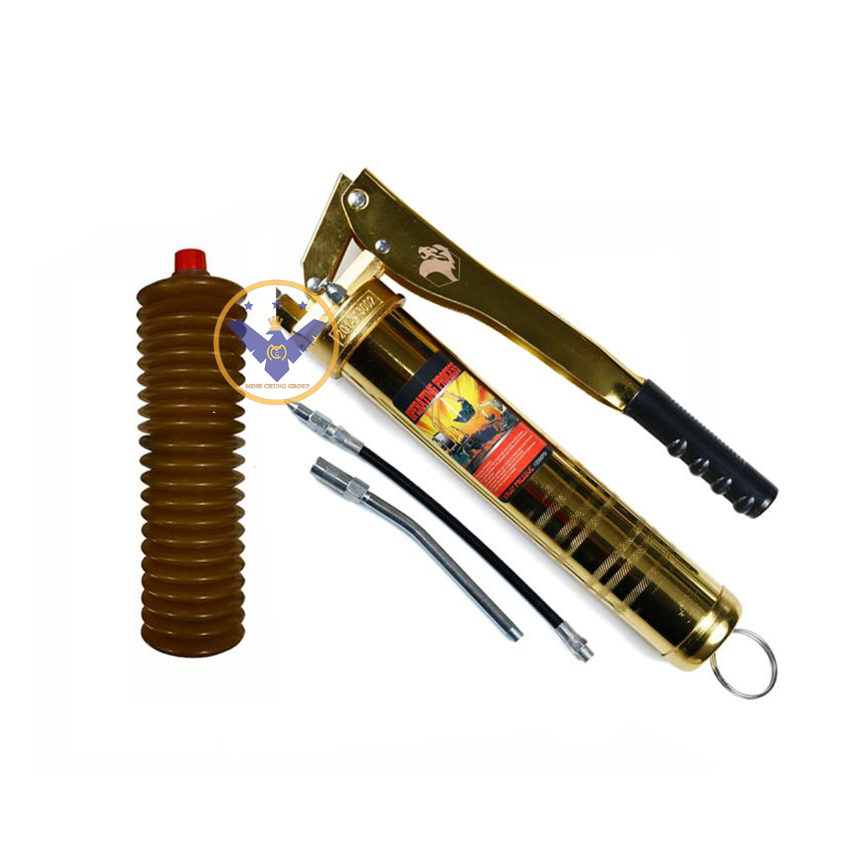 Súng bơm mỡ bằng tay Grease 2 ty vàng 900cc