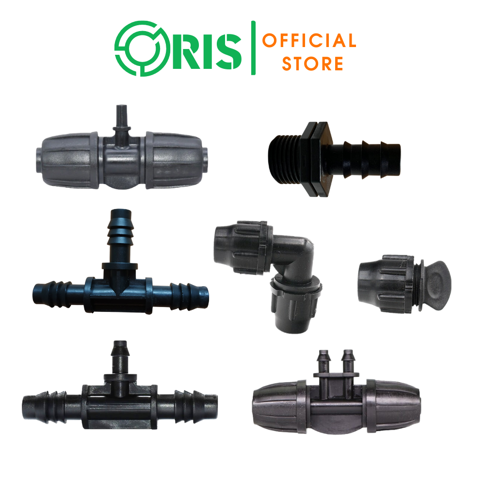 Phụ kiện ống 10mm : tê chia 3, cuối ống 10, co 10,..