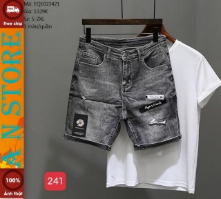 quần short jean nam cao cấp hàng chuẩn shop vải jean cao cấp M241 An Nhiên thumbnail