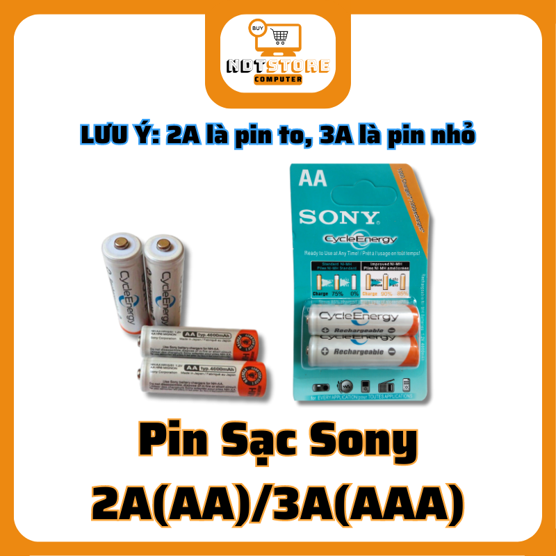 Pin Sạc Sony CycleEnergy 2A(AA), 3A(AAA)