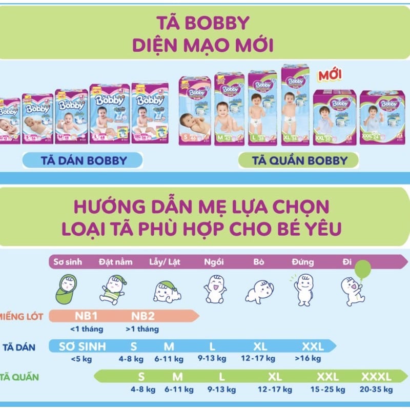 [Chính hãng] Tã Dán Cao Cấp Bobby Size S/M/L