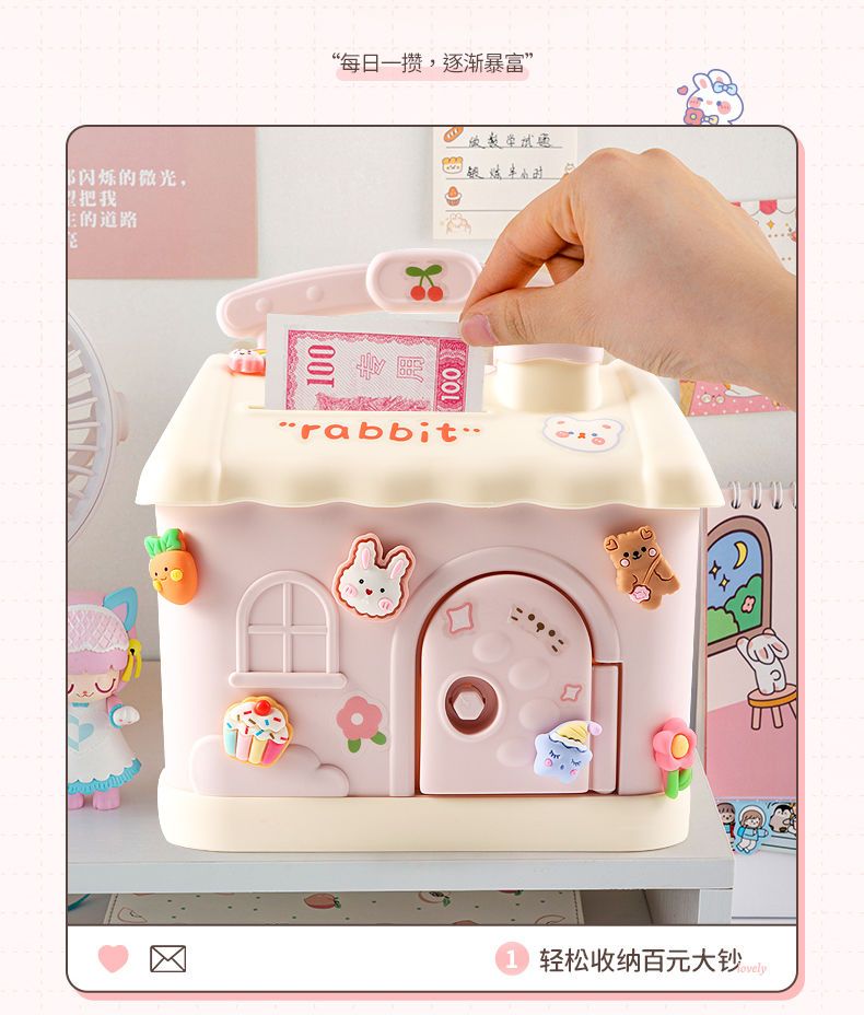 Heo đất màu đỏ lưới trẻ em gái gái heo đất phong cách mới heo đất gửi được