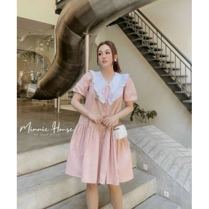 [HCM]Đầm baby doll cổ tiểu thư