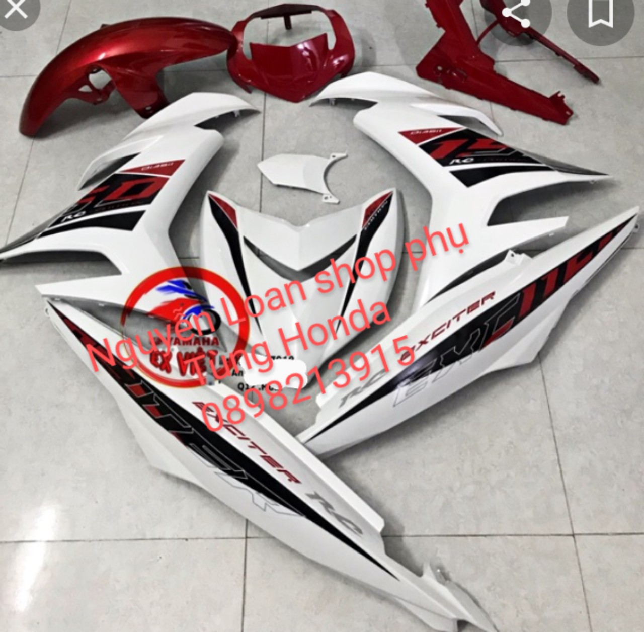 YAMAHA OH - DÀN ÁO EXCITER 150 MÀU ĐỎ TRẮNG 9 MÓN ZIN CHÍNH HÃNG