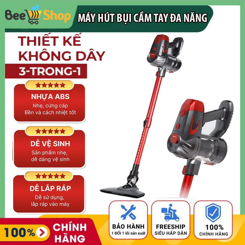 Máy hút bụi cầm tay không dây, máy hút bụi mini, hút bụi oto đa năng, hút bụi giường, lông thú cưng, hút bụi gia đình, công suất hút 14.000Pa - Hàng Chính Hãng