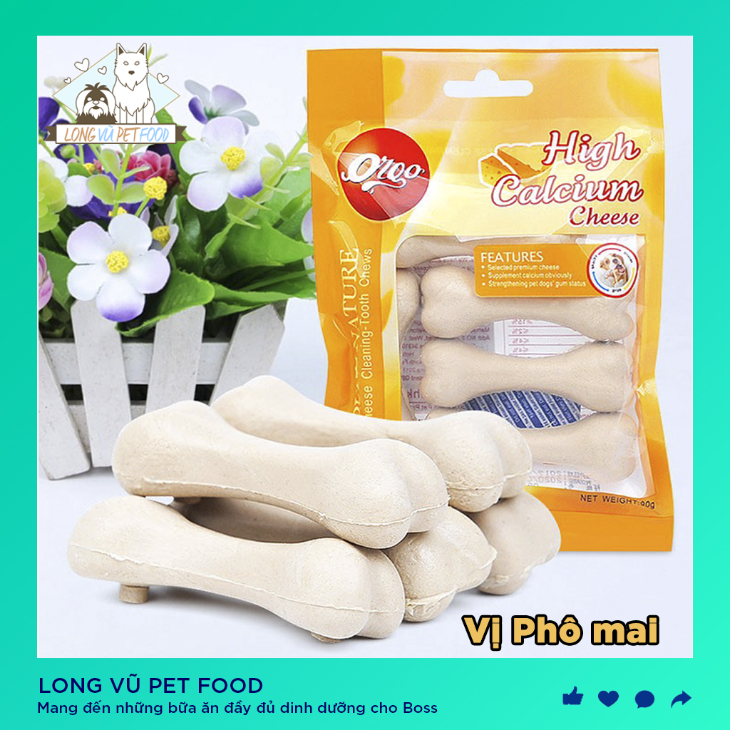 Đồ Ăn Vặt Xương Gặm Sạch Răng Cho Chó Orgo túi 90g - Xương Gặm Cho Chó, Bánh Thưởng Cho Chó - Long Vũ Pet Food