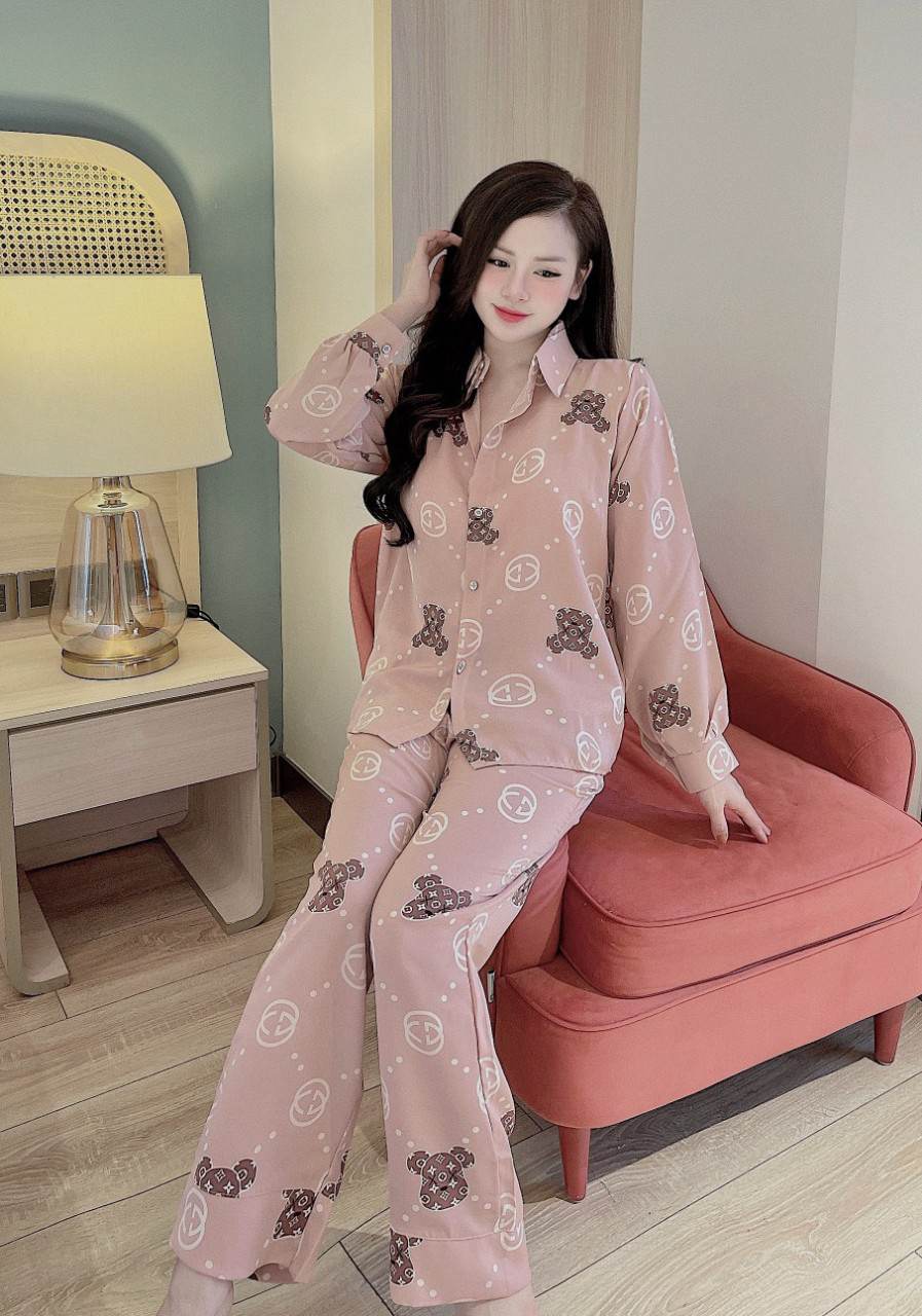 Pijama lụa mango tay dài 40-62kg