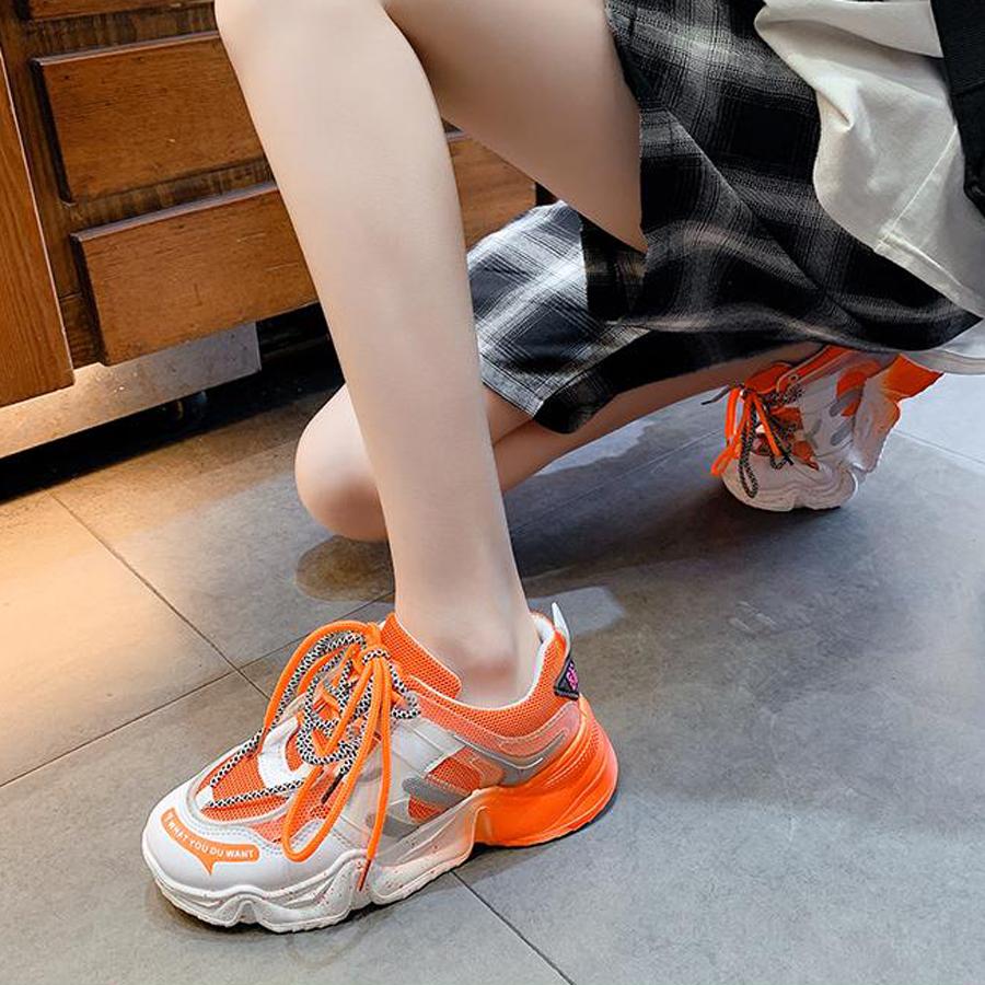 GIÀY THỂ THAO ULZZANG ĐỘN ĐẾ 2 DÂY (DÂY PHẢN QUANG)