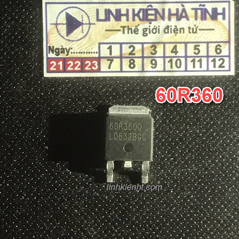 Linh kiện mosfet kênh n 60r360p ipd60r360q 60r360 11a 650v dán