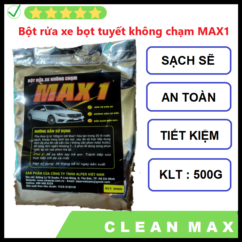 Bột rửa xe bọt tuyết không chạm MAX1 gói 500Gam