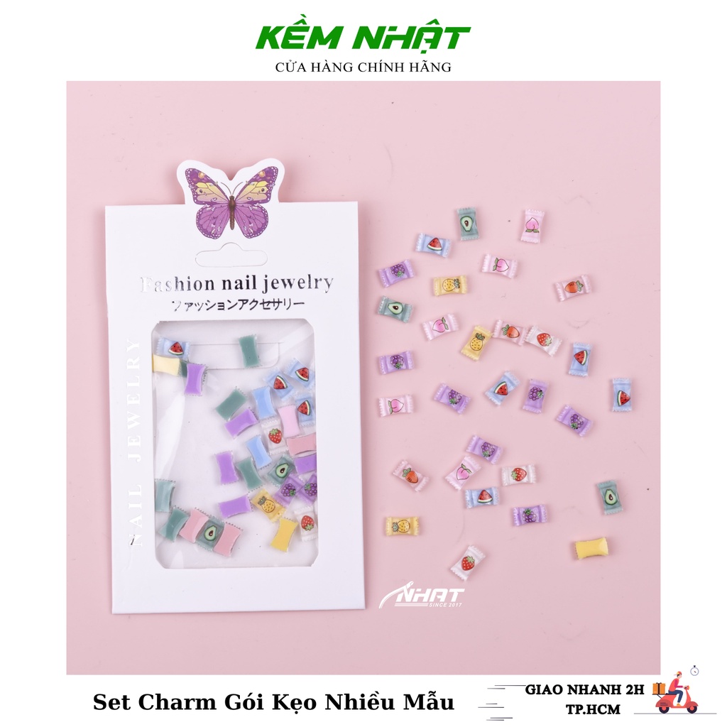 Set charm gói kẹo nhiều mẫu đính móng