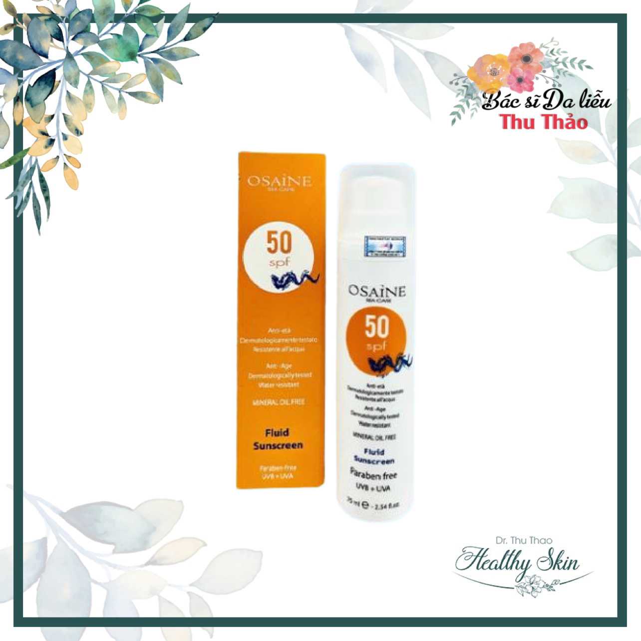 Kem chống nắng dưỡng da osaine fluid sunscreen spf 50+