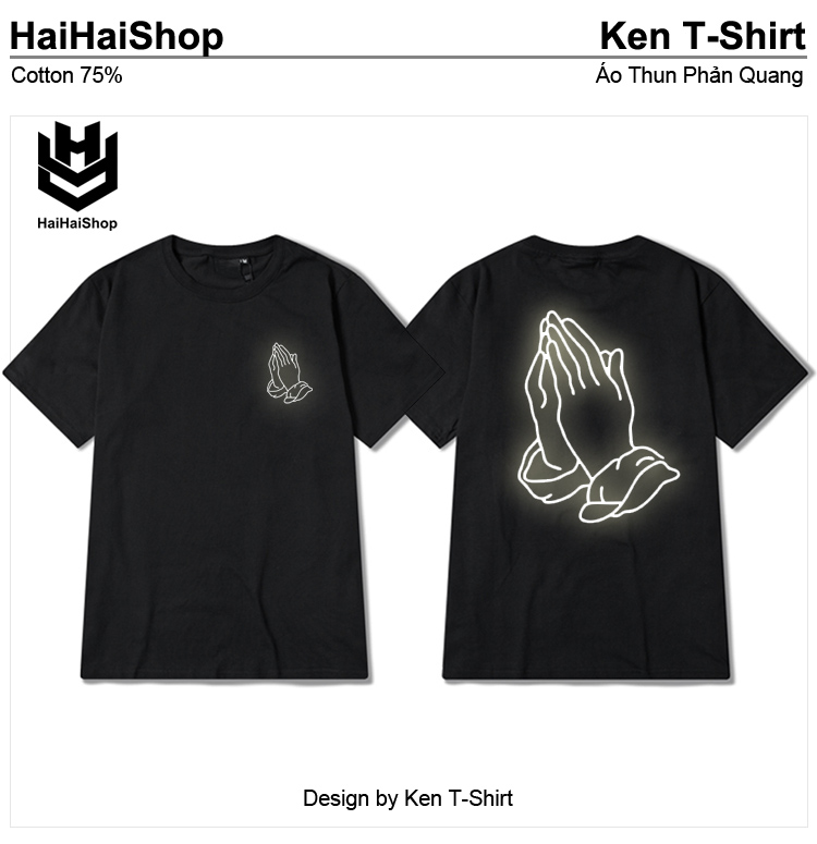 [HCM]Áo Thun Phản Quang Bàn Tay Chấp Cotton 75% Form Rộng Unisex Nam Nữ Rẻ Đẹp HaiHaiShop Ken T-Shirt.