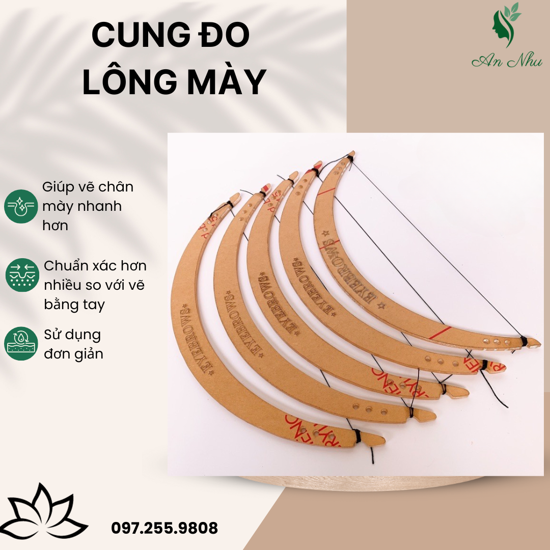 cung đo lông mày phun xăm siêu nhanh