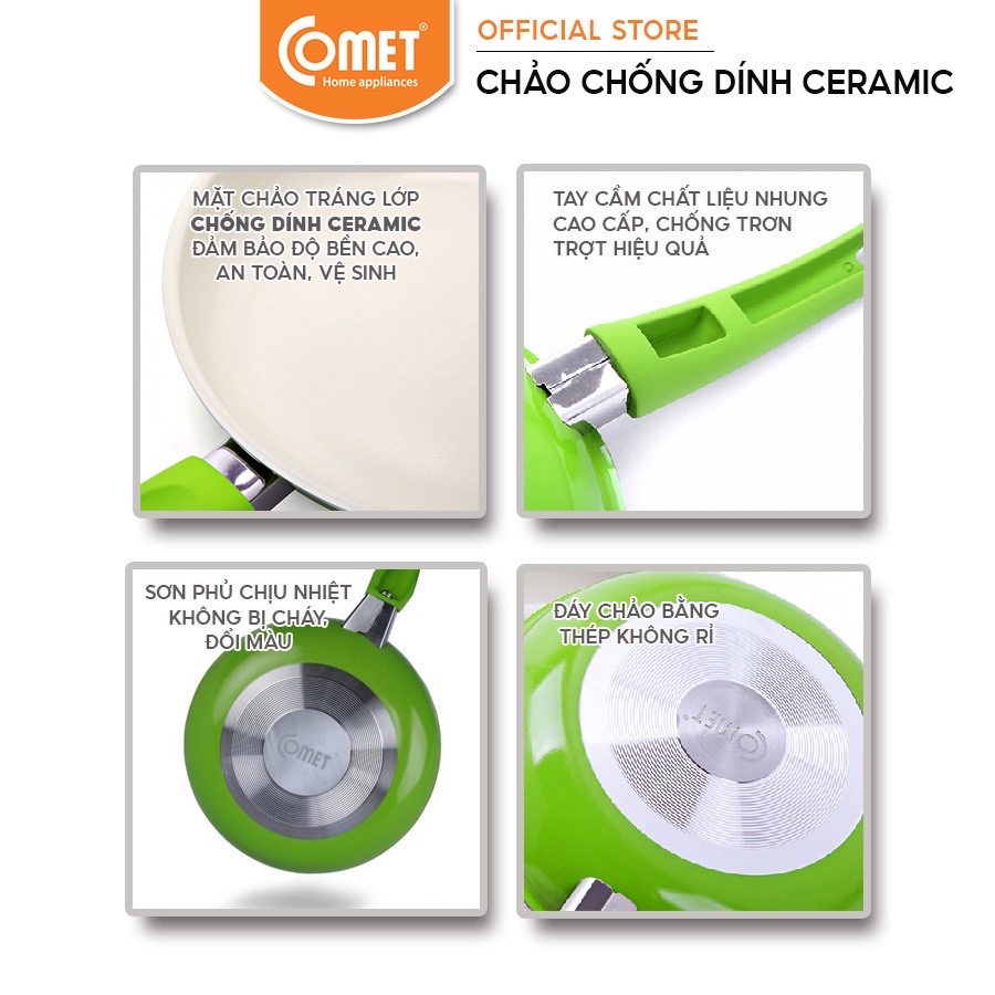 Chảo Chống dính Ceramic COMET - CH11-22 size 22cm