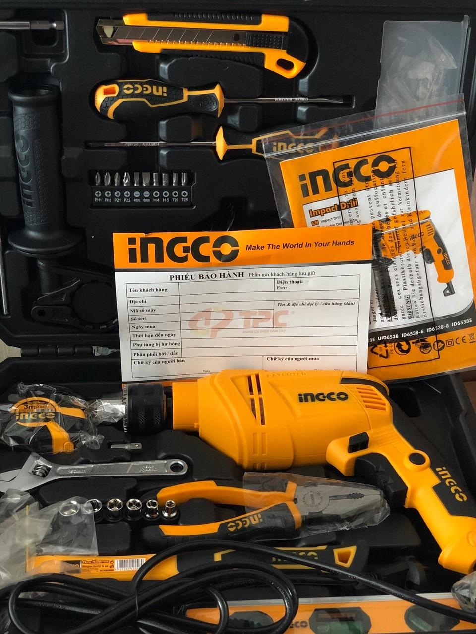 13mm bộ máy khoan búa 101 chi tiết ingco hkthp11021e