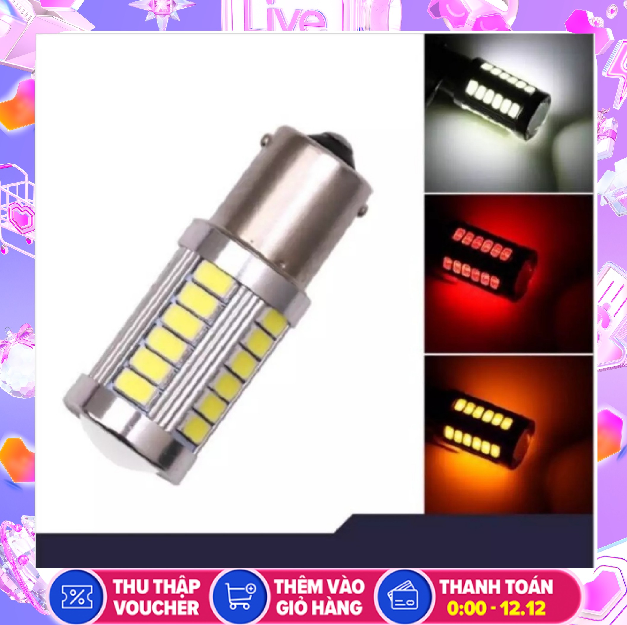 Đèn hậu nháy 33 tim-Đèn hậu led chớp nháy-Đèn hậu xe máy
