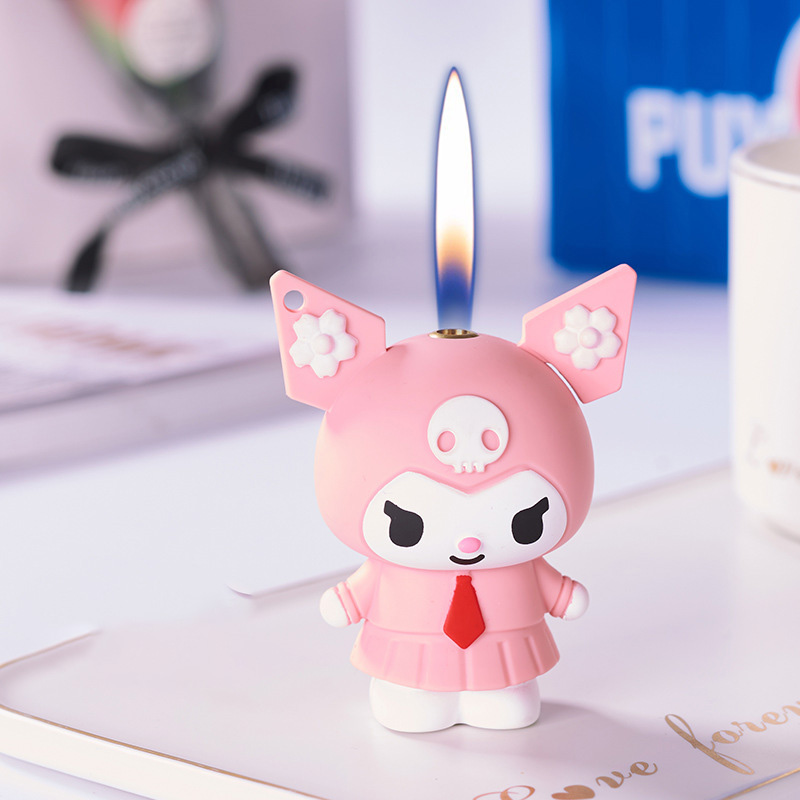 Hộp quẹt bật lửa hoạt hình kuromi tặng kèm dây