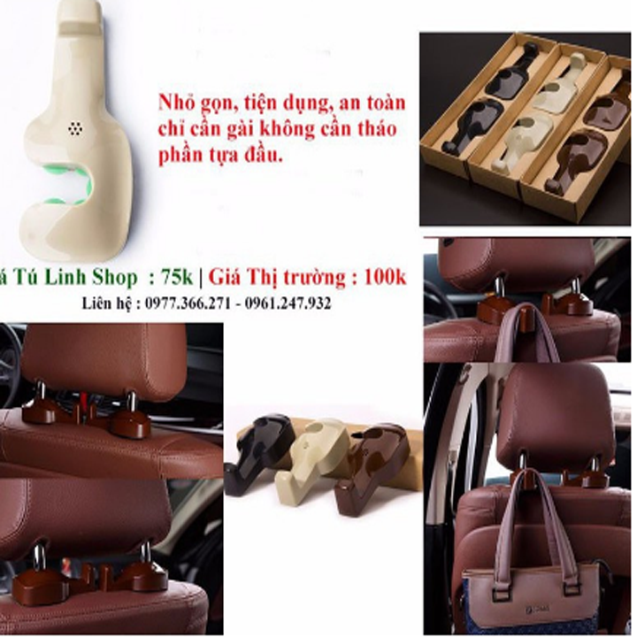 Bộ 2 móc cheo đồ ghế sau ô tô