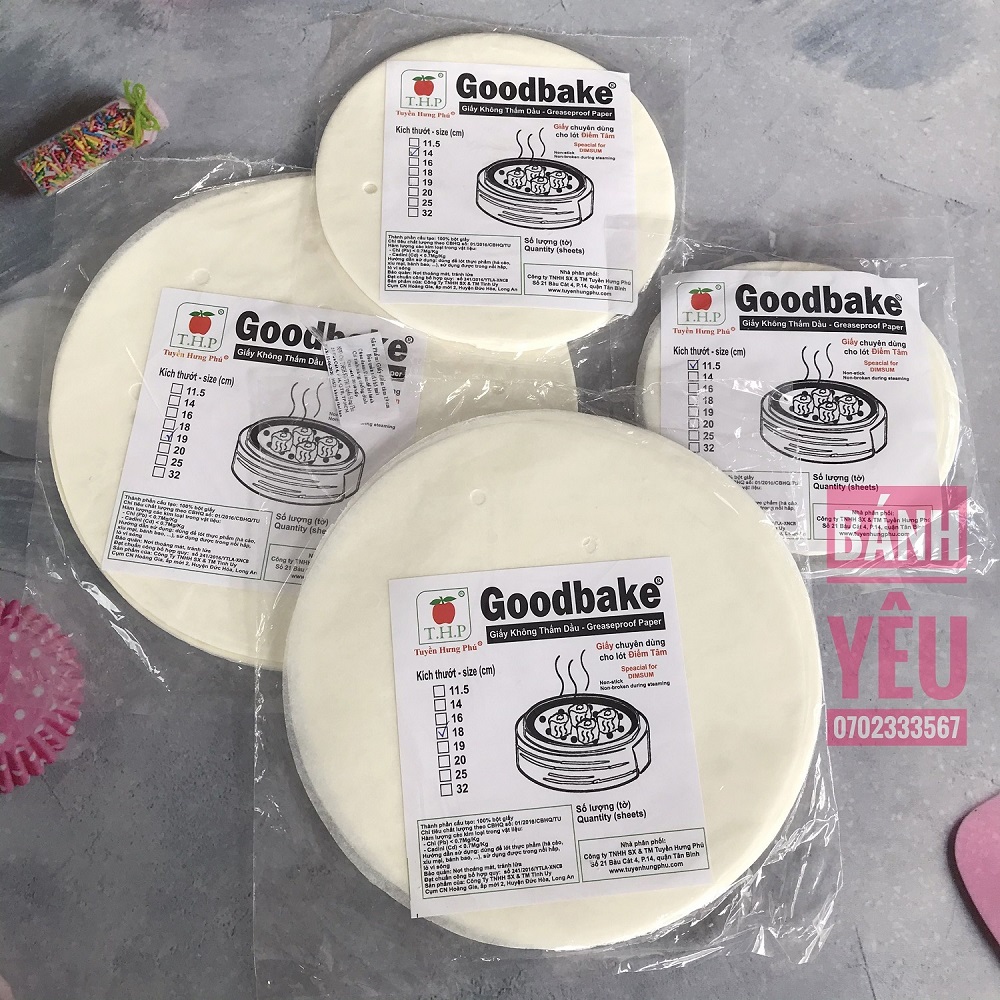 Giấy nến tròn hấp bánh bao/ Giấy điểm tâm 100% bột giấy an toàn
