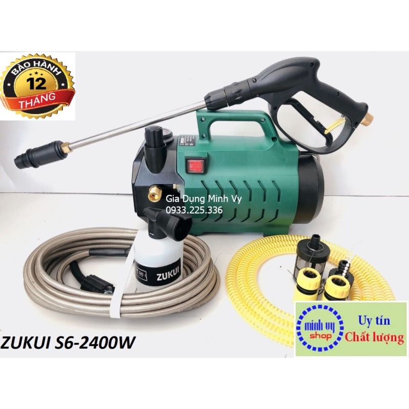 Máy rửa xe chỉnh áp Zukui S6 - 2400W - Model 2019-BH 12 tháng - Gia Dụng Minh Vy phụ kiện chuyên dành cho xe ô tô