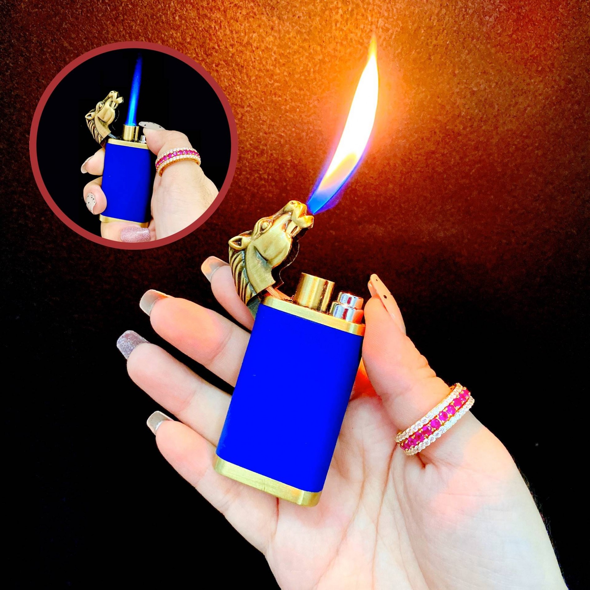 BẬT LỬA DOLPHIN 2 CHẾ ĐỘ LỬA HÌNH ĐẦU NGỰA (LỬA NGỌN VÀ LỬA KHÈ) - (XÀI GAS)