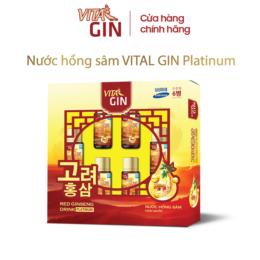 Nước Hồng Sâm Hàn Quốc VITAL GIN PLATINUM (6 chai x 75ml)