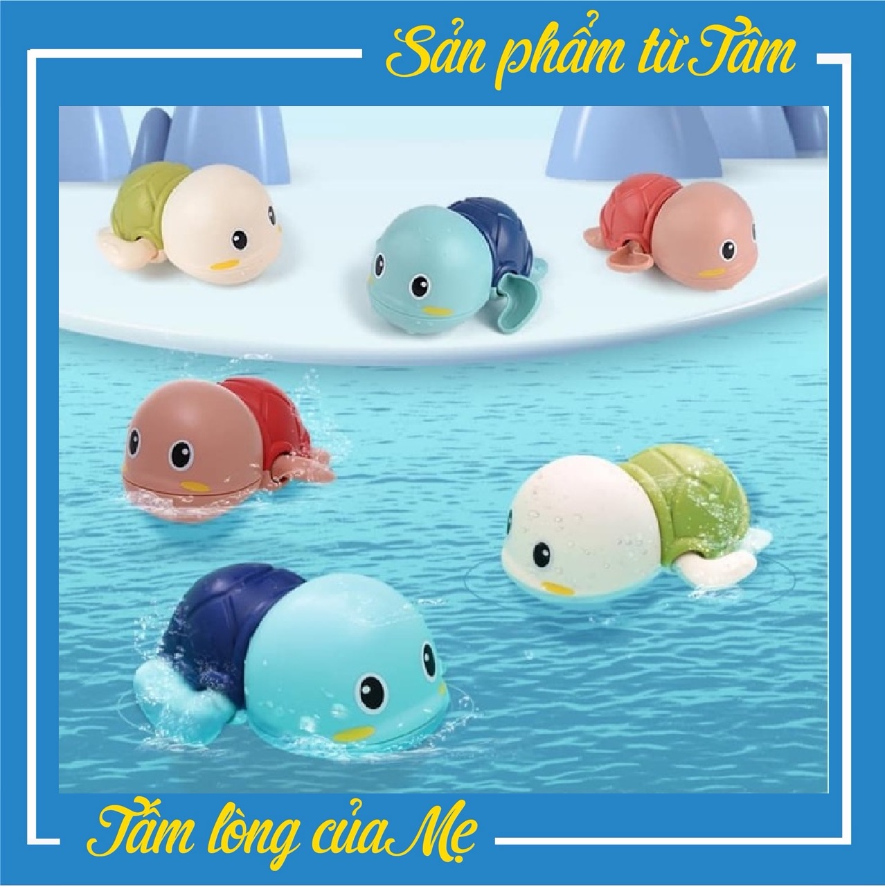 Đồ Chơi Bồn Tắm - Chú Rùa Nổi Vặn Cót Dễ Thương Biết Bơi Cho Bé - Chôm Kids