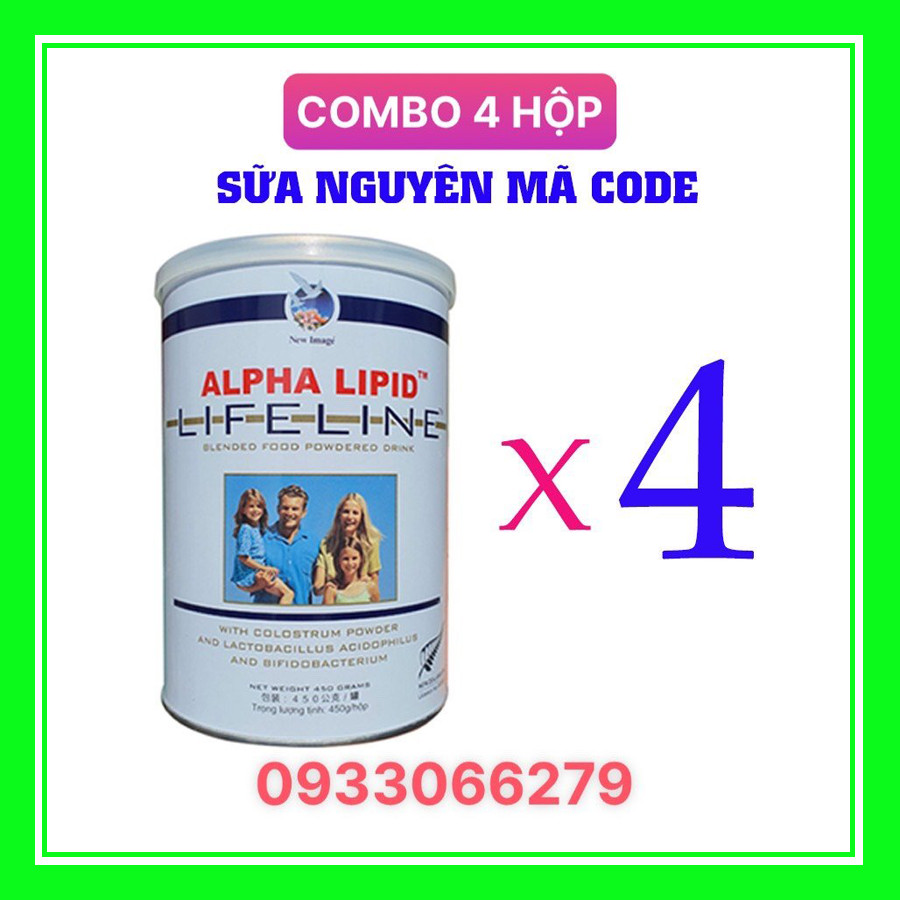 [Hoàn Tiền Giảm 10%]-[CHÍNH HÃNG] Combo 4 Hộp Sữa Non Alpha Lipid 450g