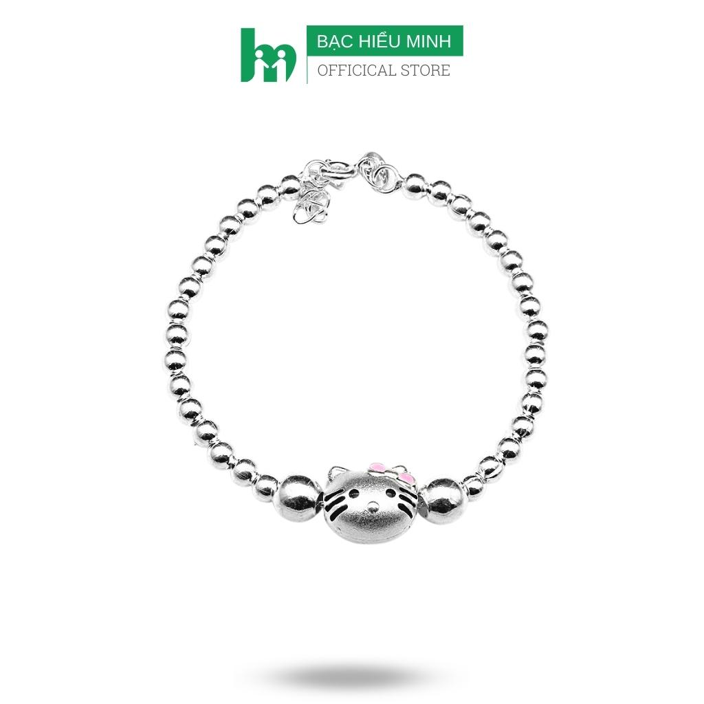 Vòng tay lắc tay lắc chân trẻ em mèo kitty xinh xắn bạc hiểu minh lte065