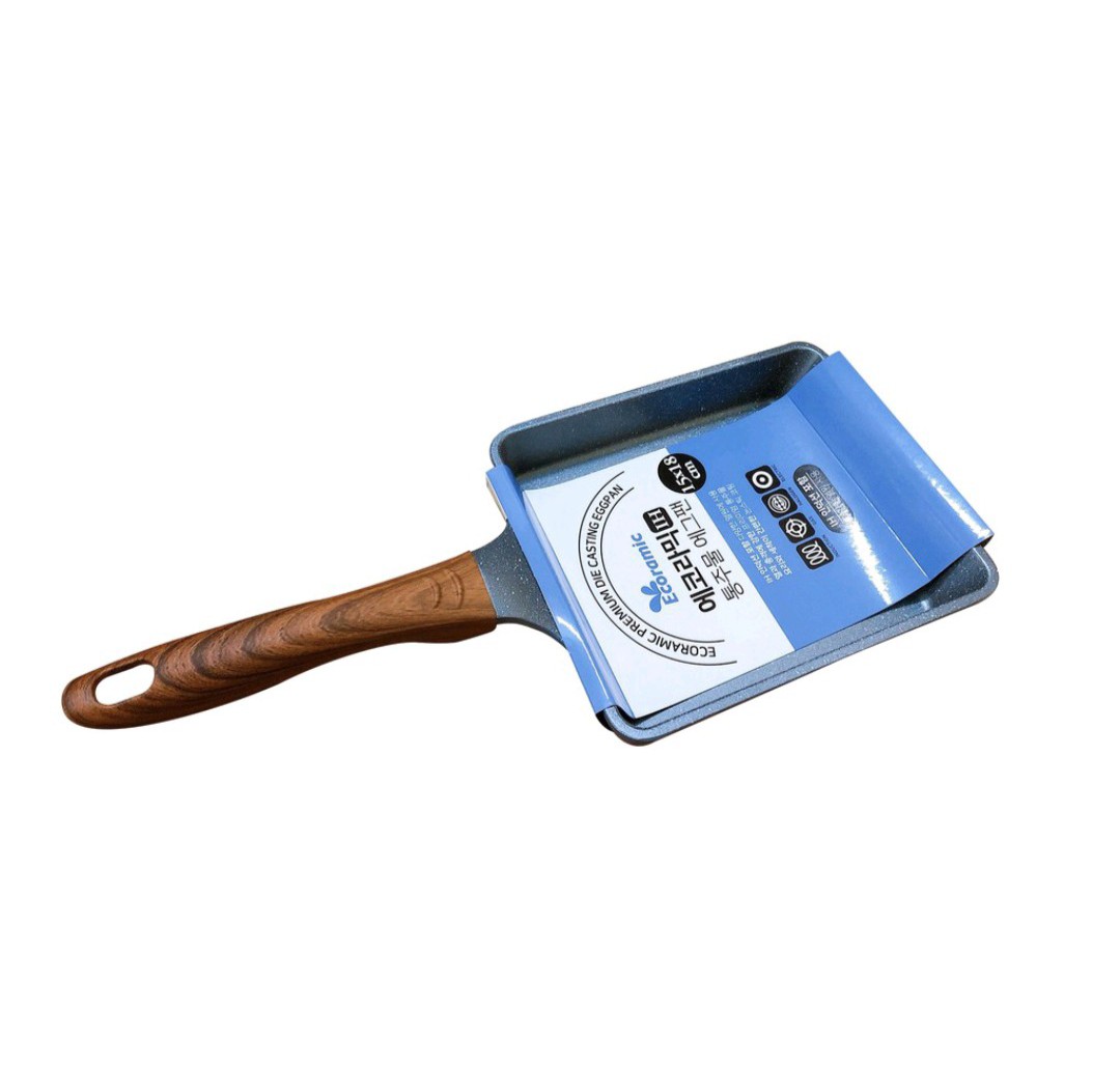Chảo Đúc Vuông Trưng vân Đá Ecoramic Size 15*18 Cm Dùng Được Bếp Từ