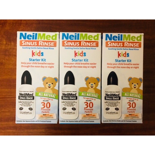 Bình rửa mũi NeilMed cho bé kèm 30/60 gói muối