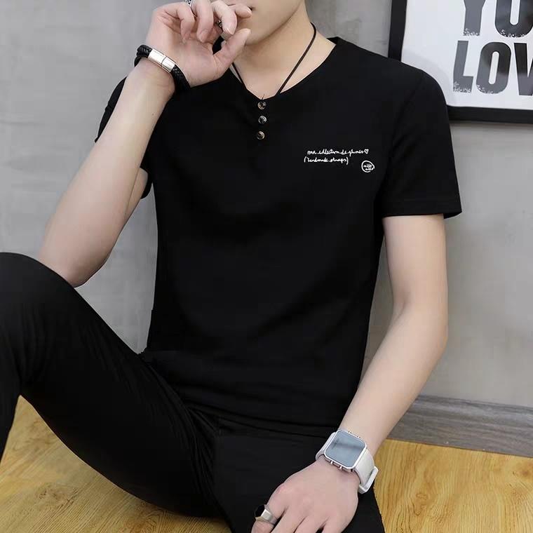 [HCM]ÁO THUN NAM VẢI ĐẸP MỊN MÁT CO GIÃN TỐT ÁO CỔ TIM PHỐI NÚT THỜI TRANG TRẺ MẪU MỚI HOT TREND ÁO PHÔNG NAM