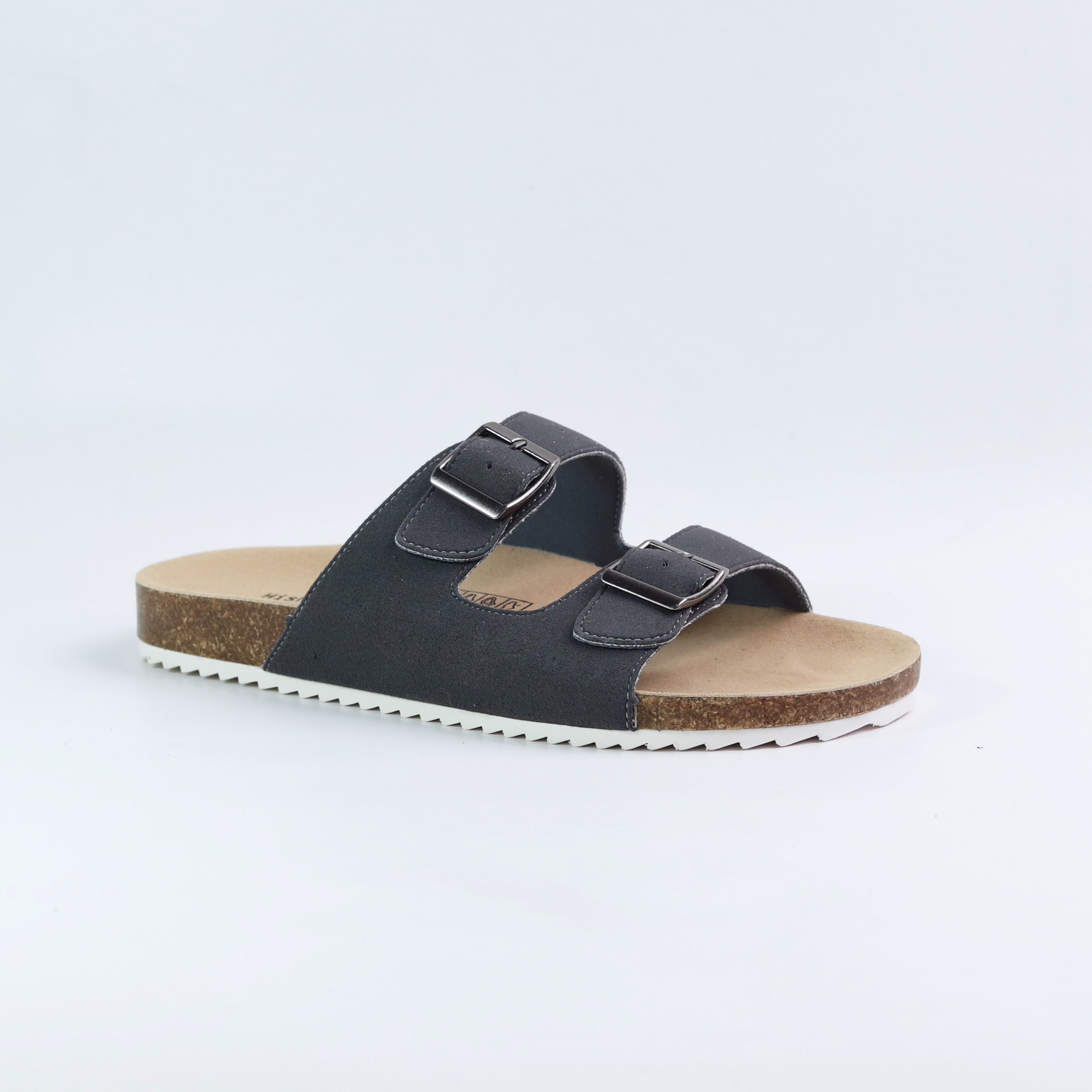 Dép đế trấu quai ngang 2 khóa chất liệu da bò unisex nam nữ size 35 - 43 hishoo r093