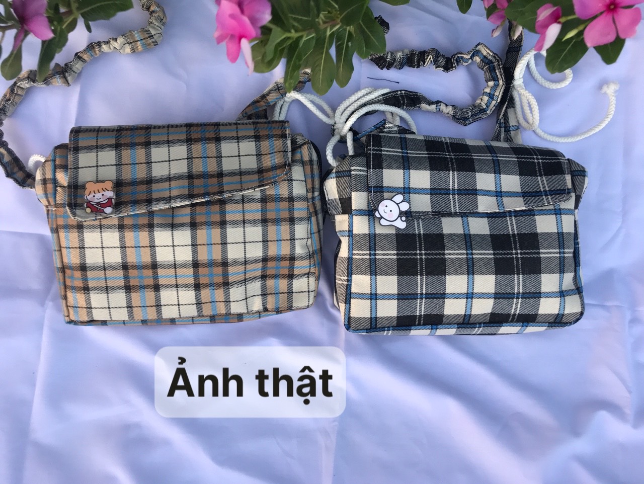 TÚI ĐEO CHÉO RÚT DÂY VẢI KAKI (tặng kèm sticker)