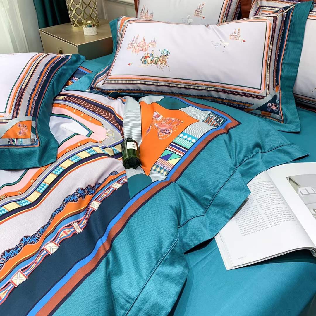 Bộ chăn ga gối 5 món Bộ Lụa cotton 100% 1000TC