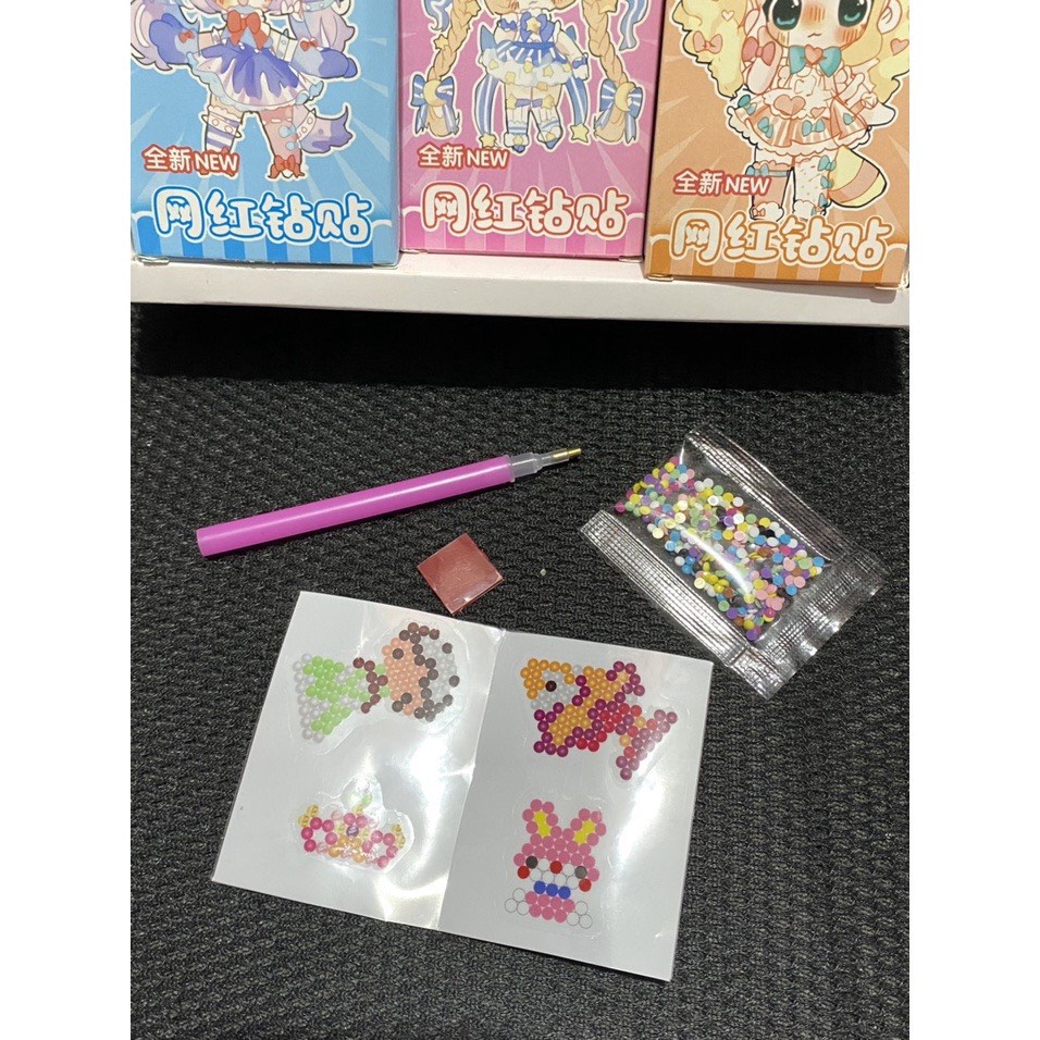 Bộ tranh đính hạt đá sticker 3D mini siêu dễ thương cho bé