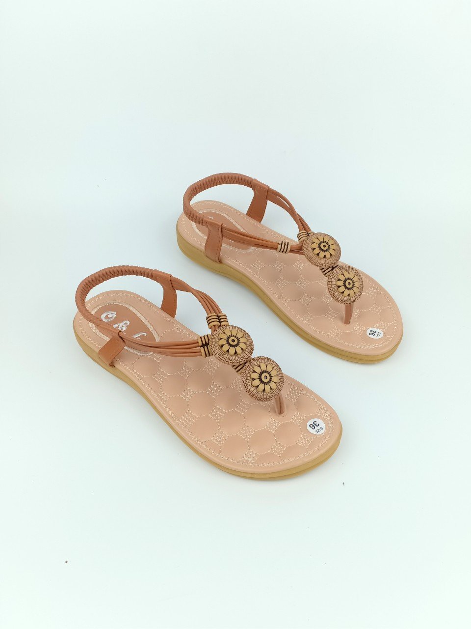 GIÀY SANDAL ĐẾ THẤP LÓT MỀM XỎ NGÓN CÓ HOA
