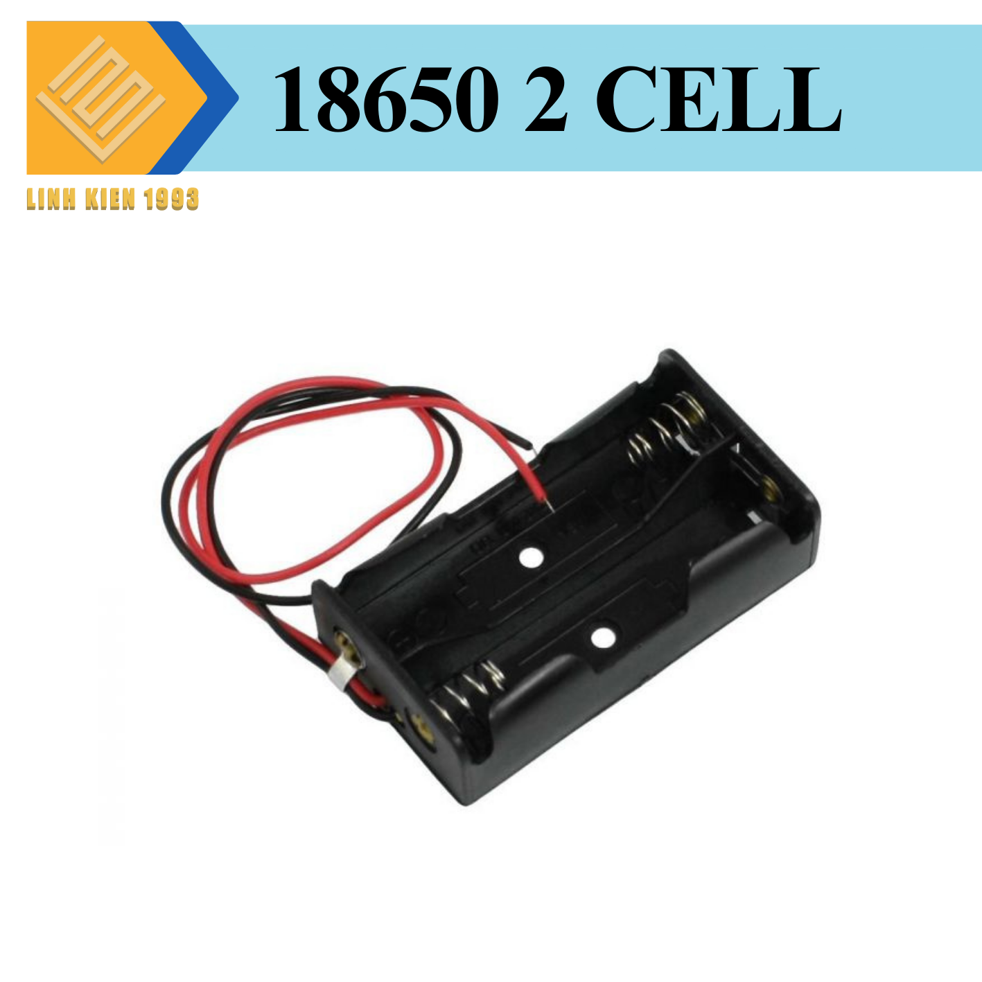 Đế 2 pin 18650 mắt nối tiếp