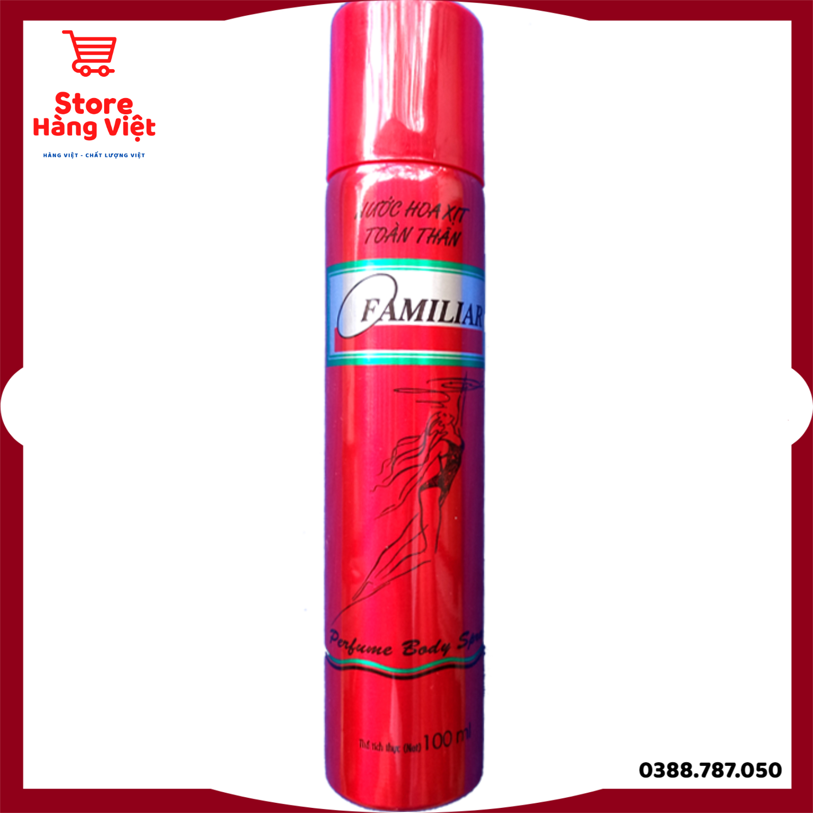 Xịt Nước Hoa Toàn Thân Familiar 100ml (Đỏ Đô) - Mỹ Phẩm Store Hàng Việt