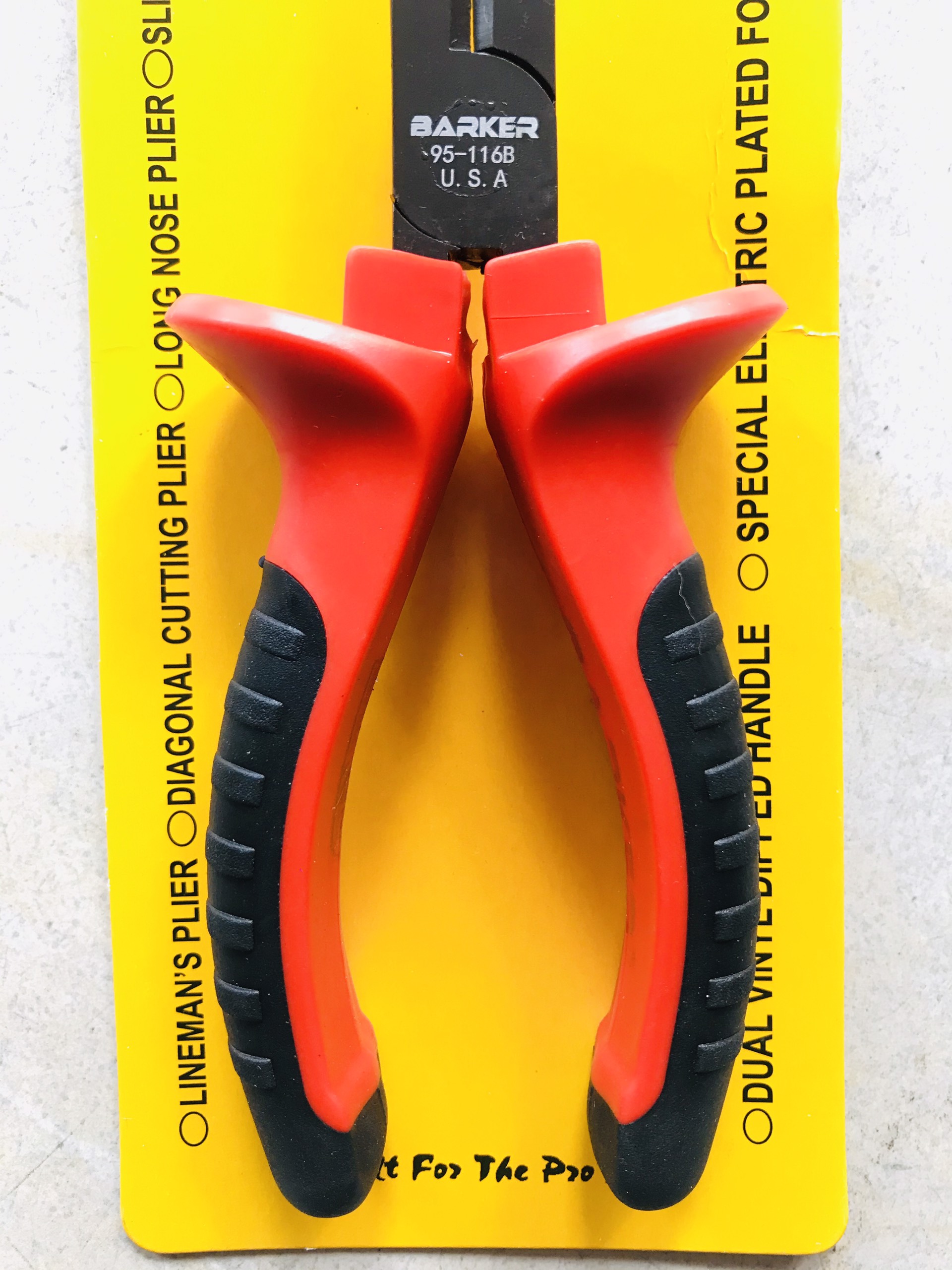 Kìm nhọn 6-1/2" đen đỏ BARKER 95-116B