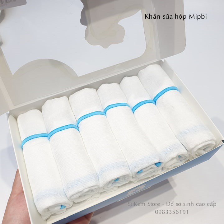 Khăn sữa hộp 100% cotton MIPBI Set 6c (MIPBI9)